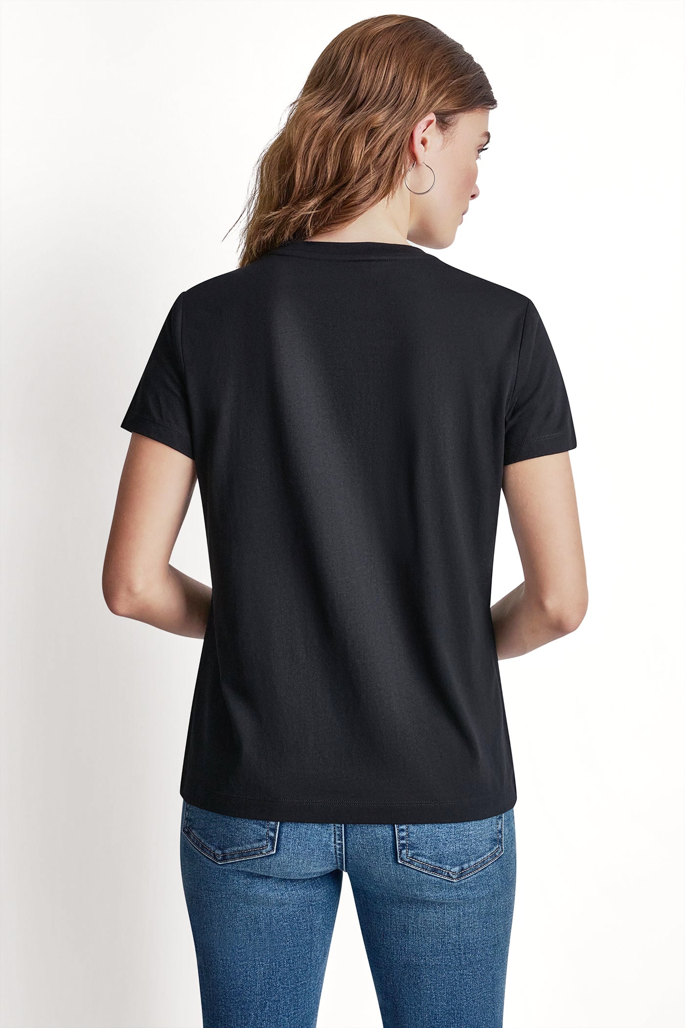 DKNY JEANS STACKED RHINESTONE DOME TEE - Black - 3