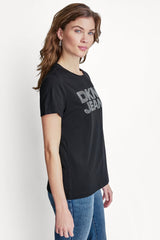DKNY JEANS STACKED RHINESTONE DOME TEE - Black - 4