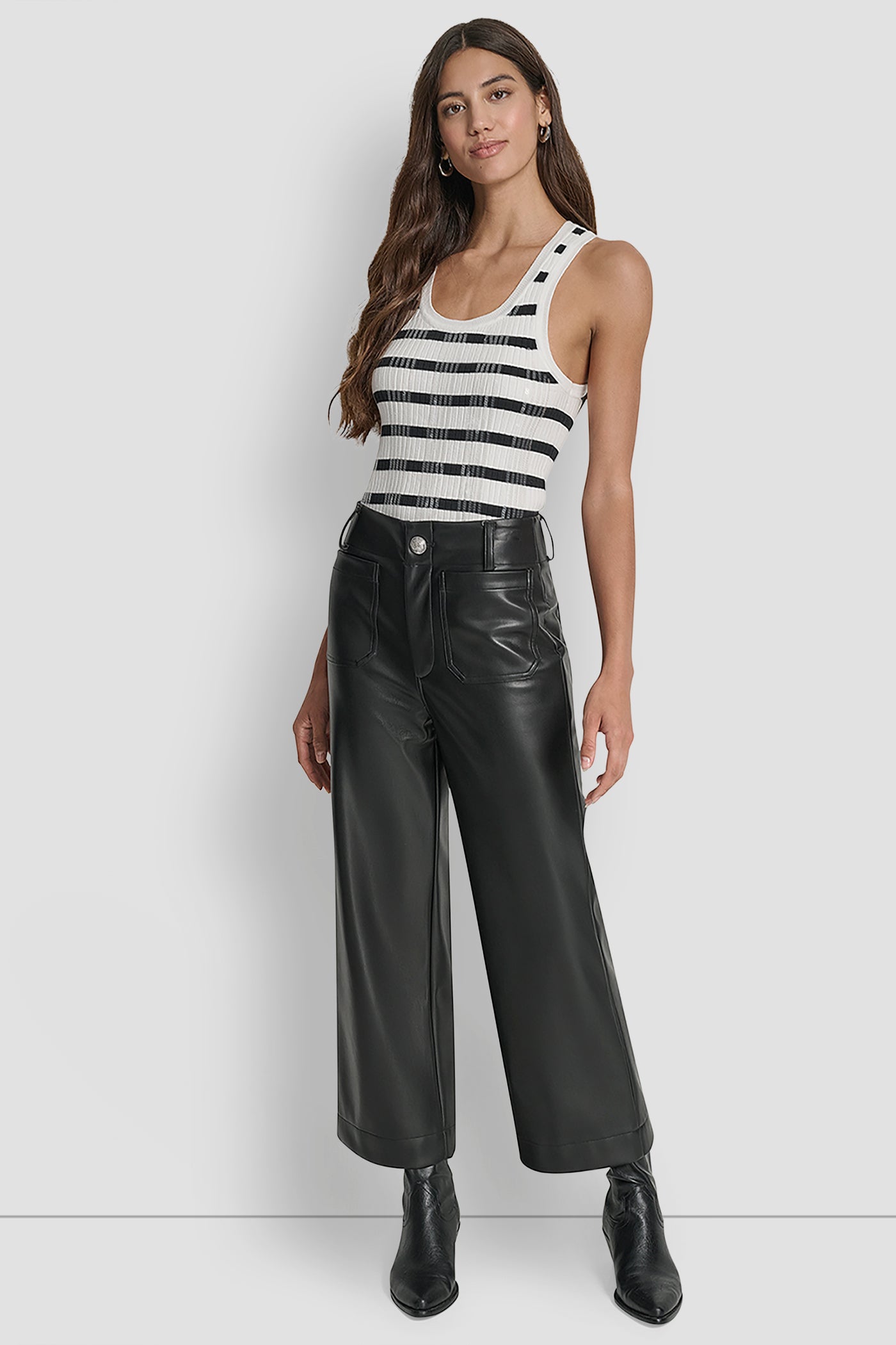 HIGH-RISE CROPPED WIDE LEG PANT - Black - 2