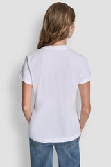DKNY BOX RHINESTONE LOGO TEE - White - 3