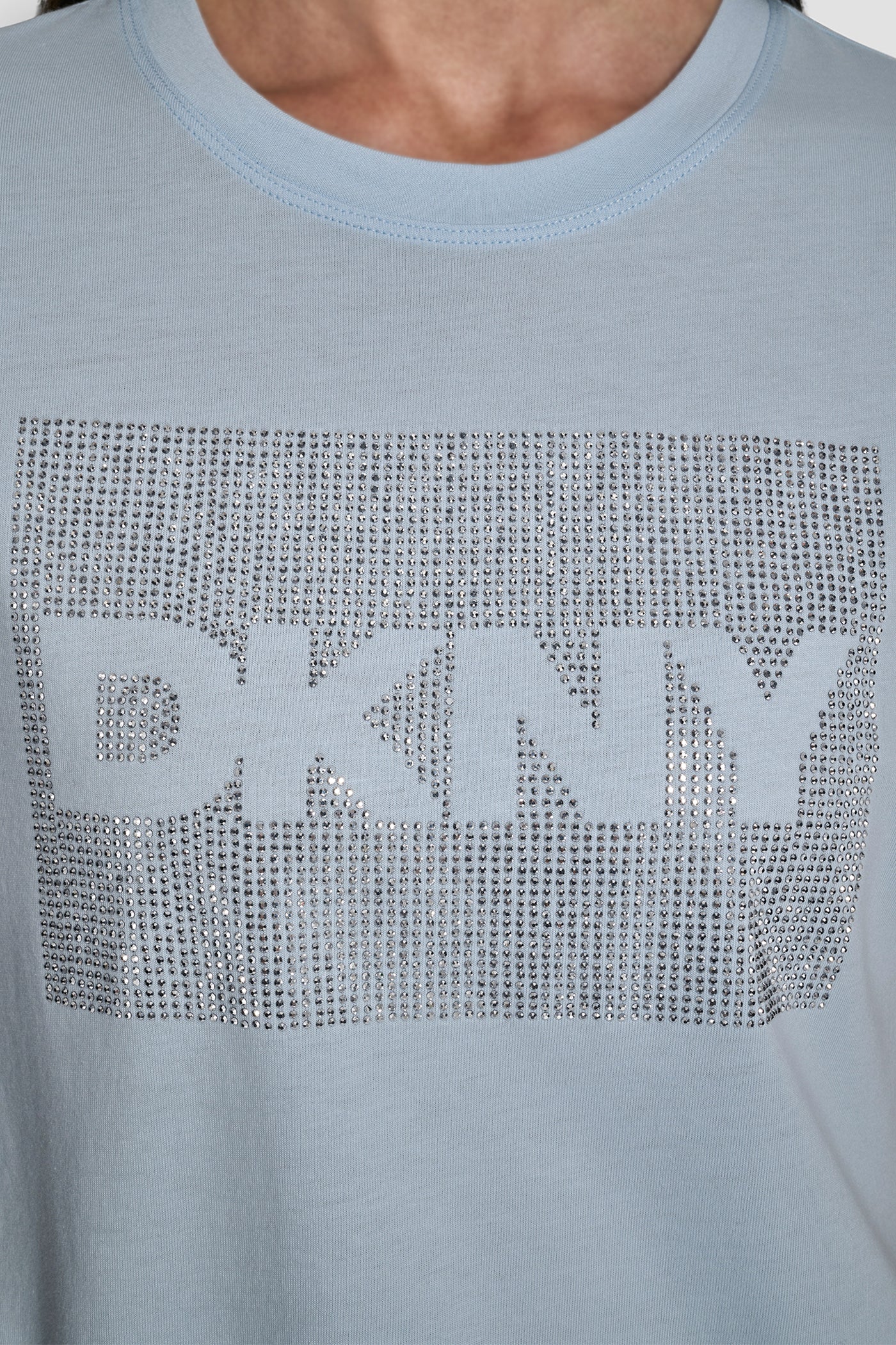 DKNY BOX RHINESTONE LOGO TEE - Moonstone - 5