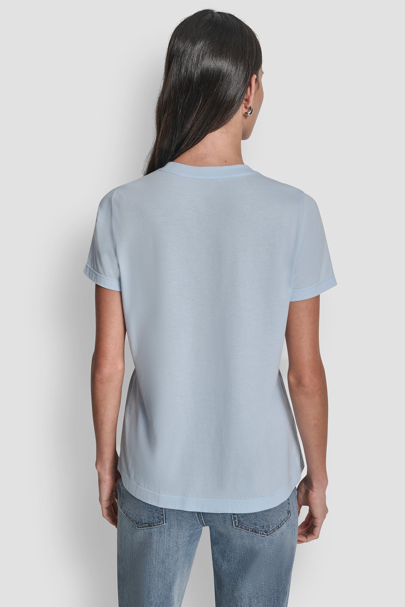 DKNY BOX RHINESTONE LOGO TEE - Moonstone - 3