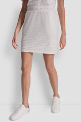 LOGO JACQUARD PULL-ON SKIRT - Ivory - 2
