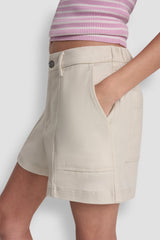 MID-RISE SHORT WITH PATCH POCKETS - Eggnog - 4