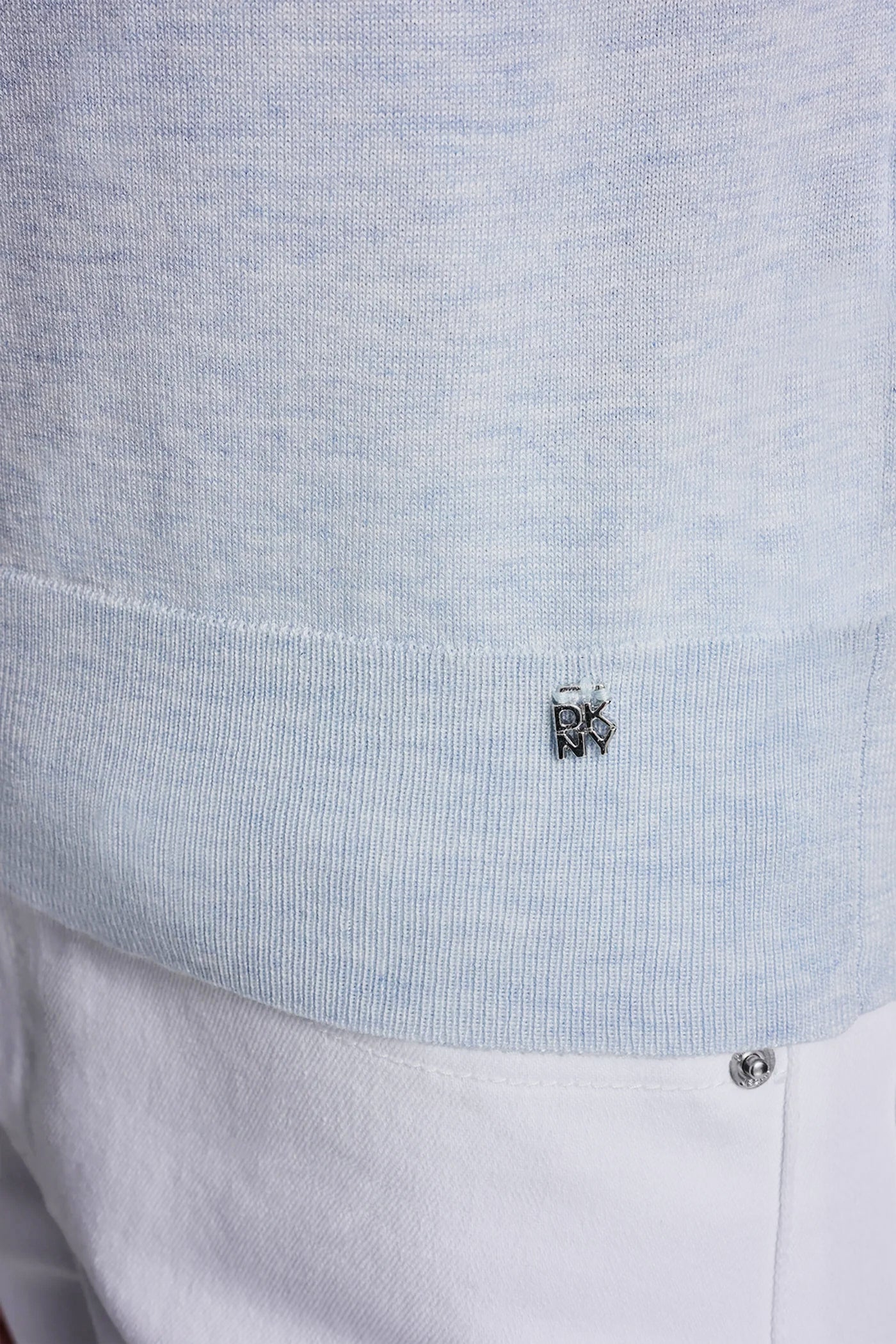 ELBOW SLEEVE CREW NECK SWEATER - Frost Blue Heather - 5