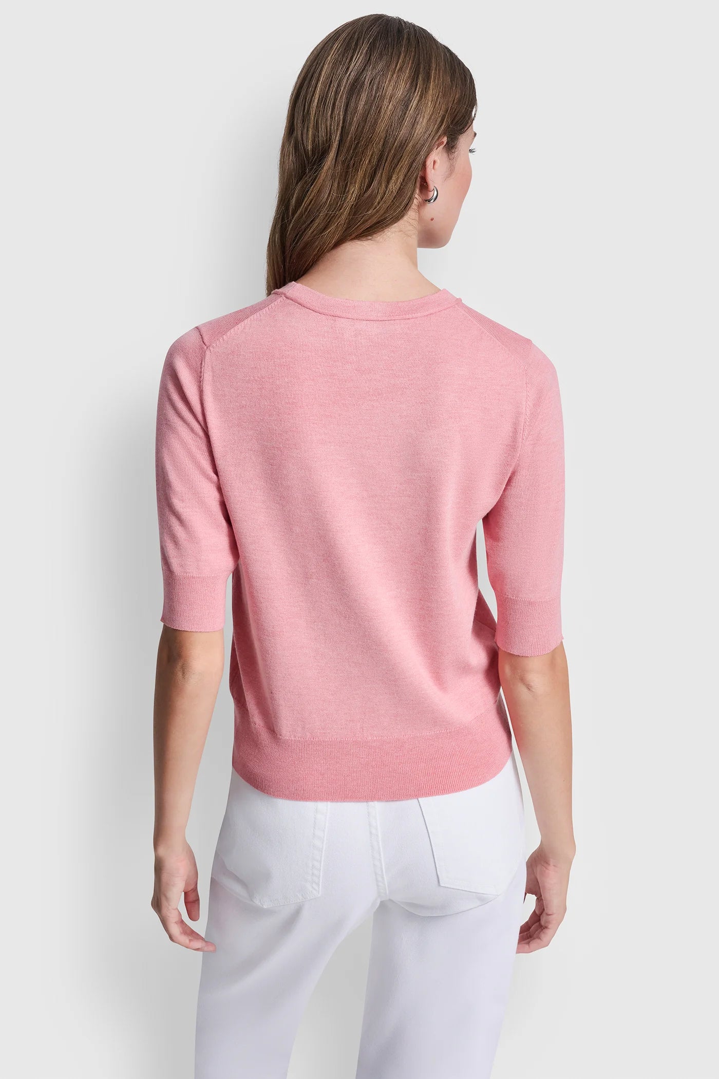 ELBOW SLEEVE CREW NECK SWEATER - Sunkissed Heather - 3