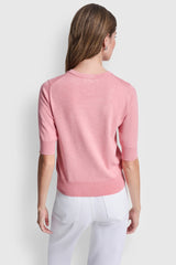 ELBOW SLEEVE CREW NECK SWEATER - Sunkissed Heather - 3