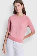 ELBOW SLEEVE CREW NECK SWEATER - Sunkissed Heather - 1