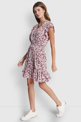 SMOCKED WAIST V-NECK DRESS - Petit Fleur Sunkissed - 4
