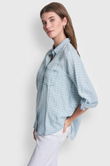 GARMENT DYE SPLIT BACK SHIRT - DKNY OUTLINE CHAMBRAY - 4