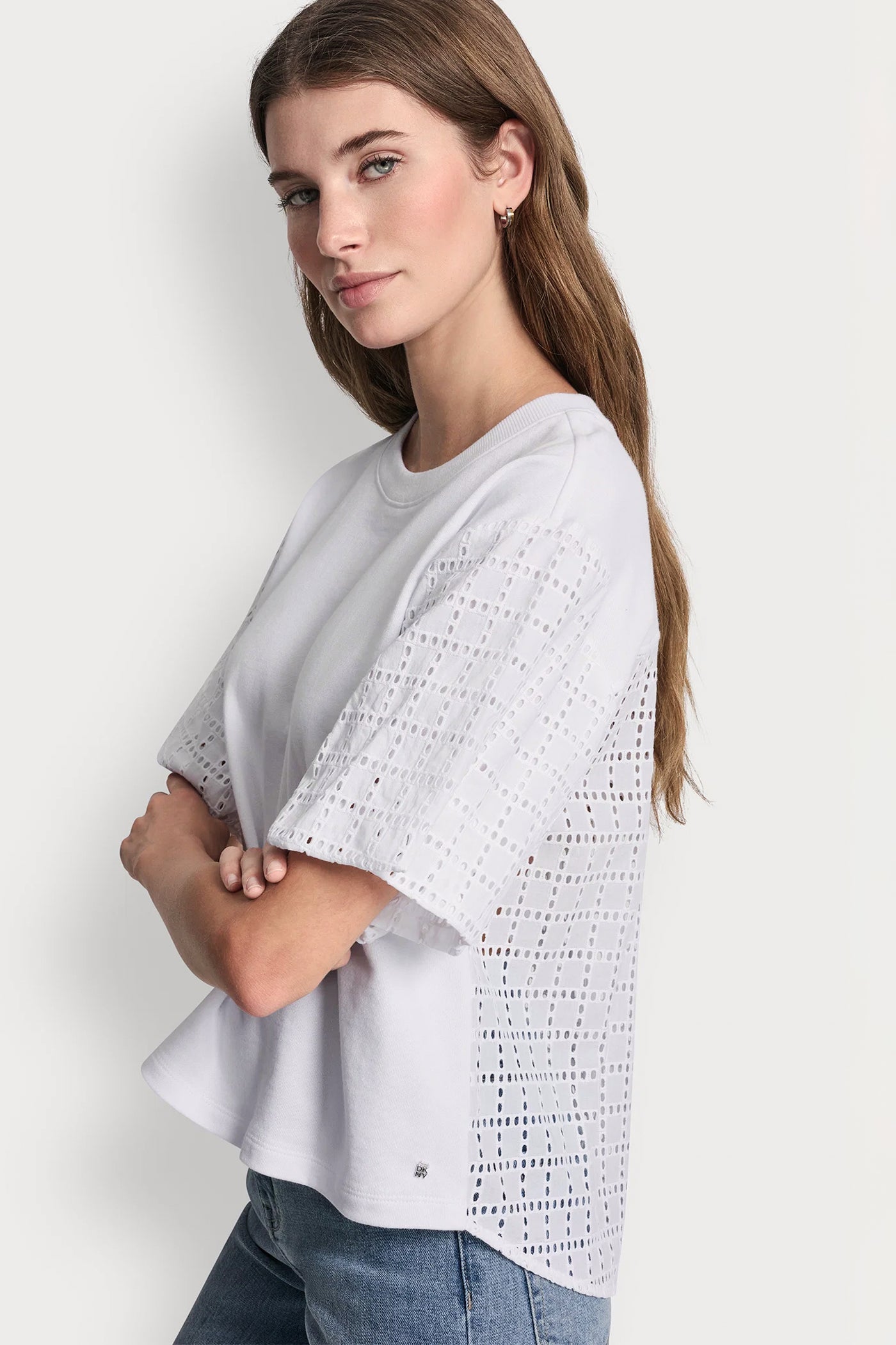 EYELET PUFF SLEEVE SHIRT - White - 3