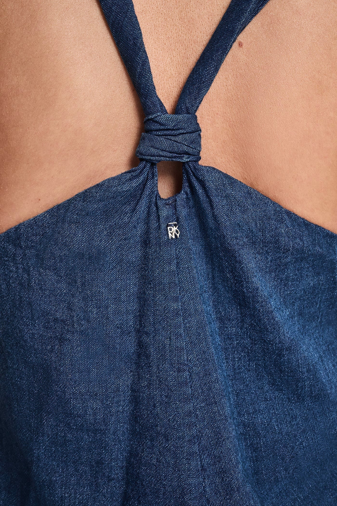 KNOTTED STRAP V-NECK MAXI DRESS - Indigo - 7