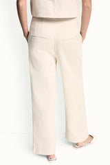 HIGH-RISE TWILL WIDE LEG PANT - Eggnog - 3