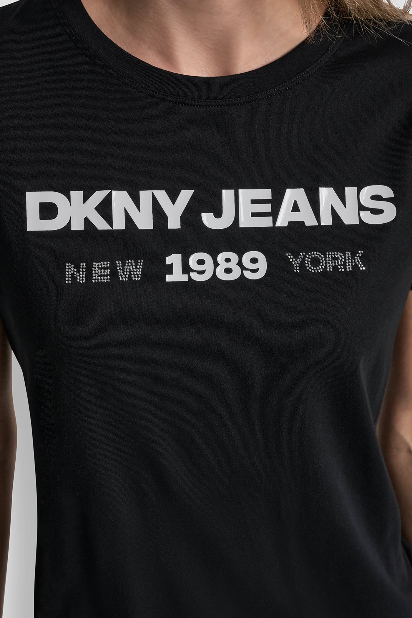 DKNY JEANS 1989 LOGO TEE - Black/White - 8