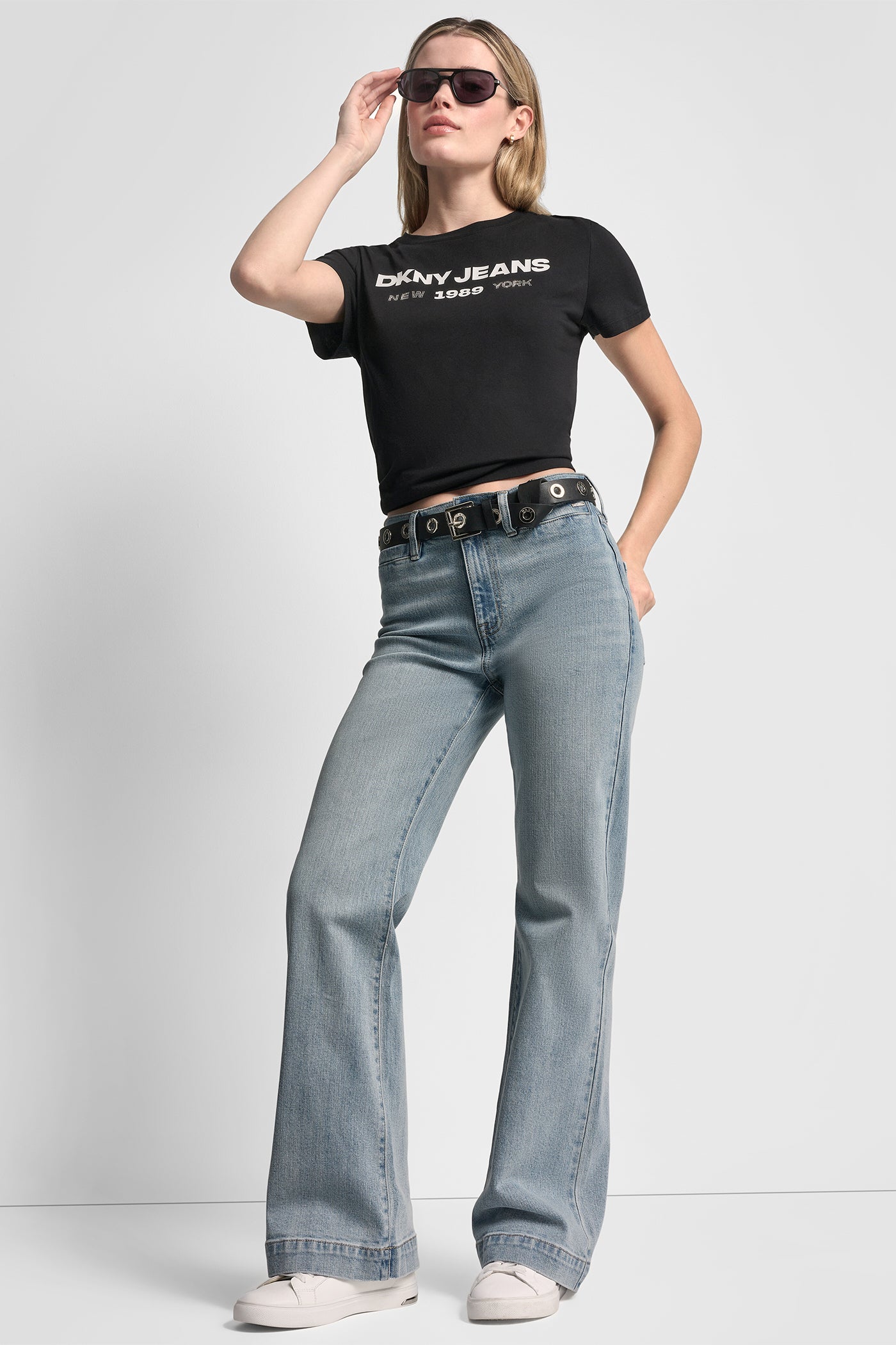 DKNY JEANS 1989 LOGO TEE - Black/White - 7