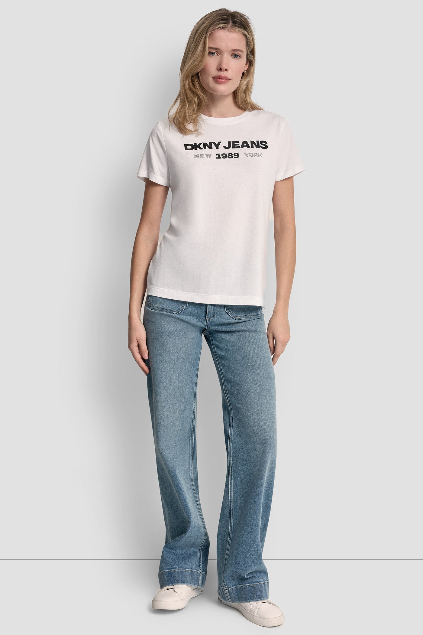 DKNY JEANS 1989 LOGO TEE - White/Black - 5