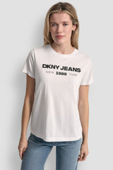 DKNY JEANS 1989 LOGO TEE - White/Black - 2