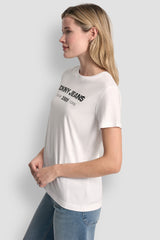 DKNY JEANS 1989 LOGO TEE - White/Black - 4