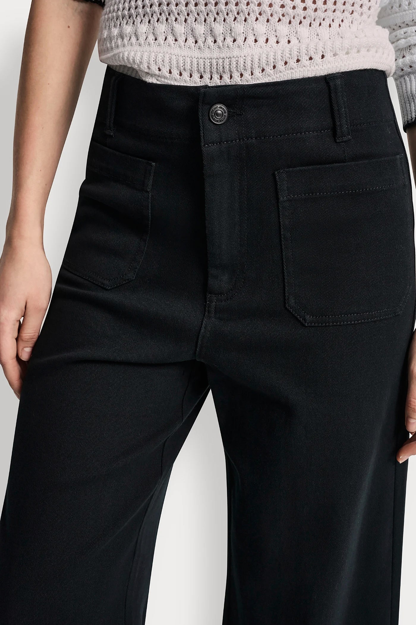 HIGH-RISE CROPPED WIDE LEG PANTS - Black - 5