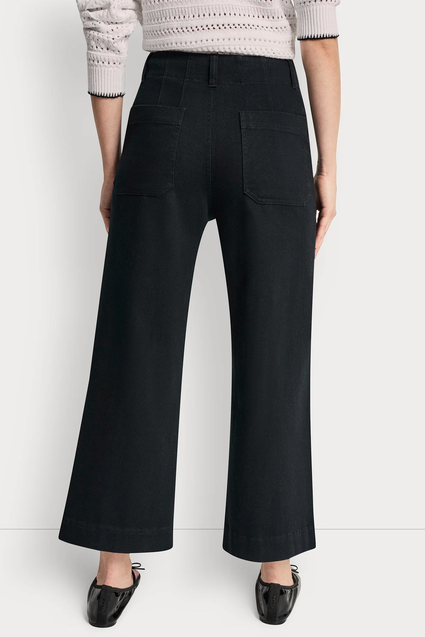 HIGH-RISE CROPPED WIDE LEG PANTS - Black - 3
