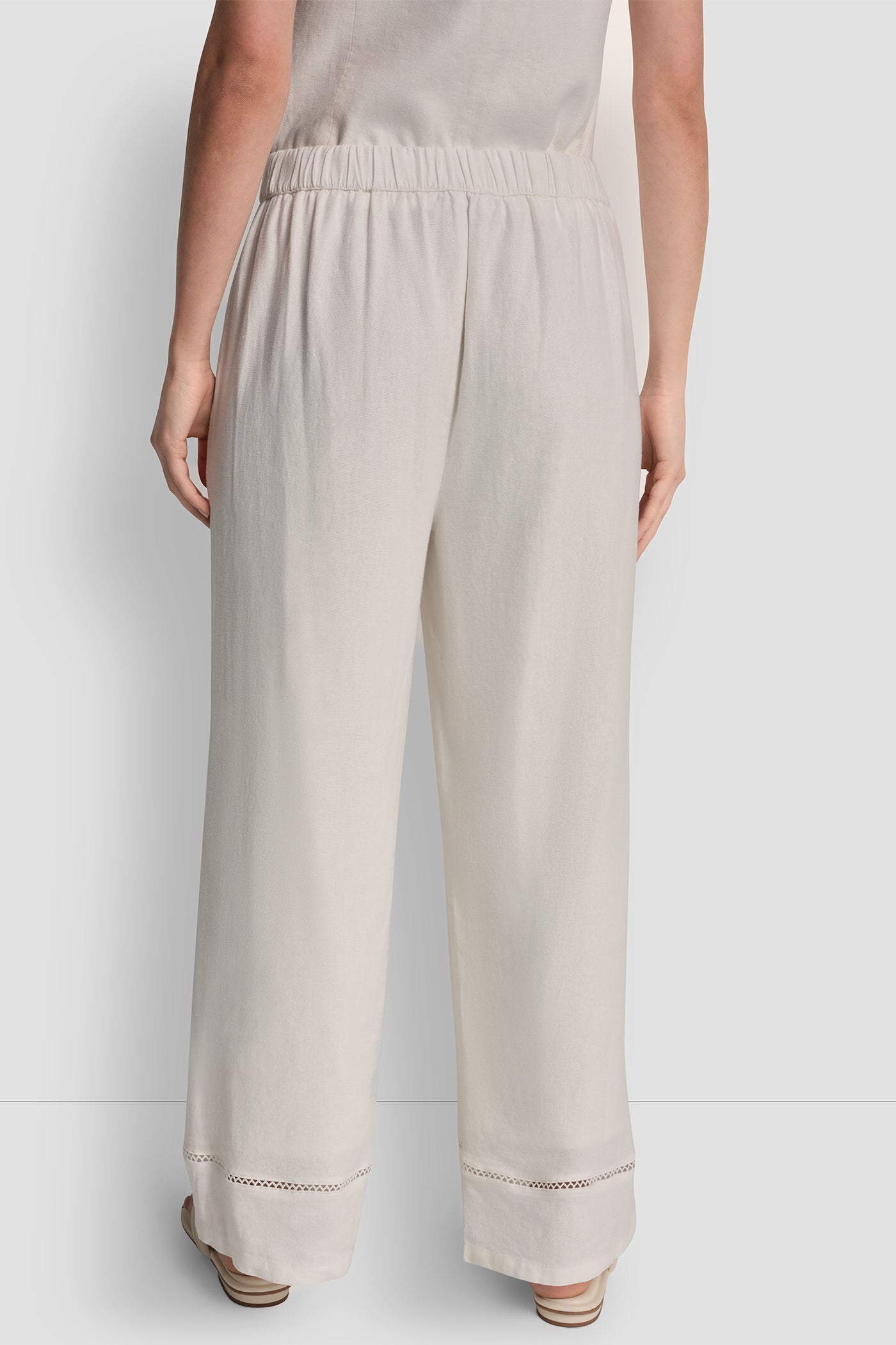 LINEN-BLEND PANT - Ivory - 3