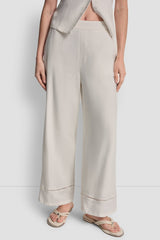 LINEN-BLEND PANT - Ivory - 1