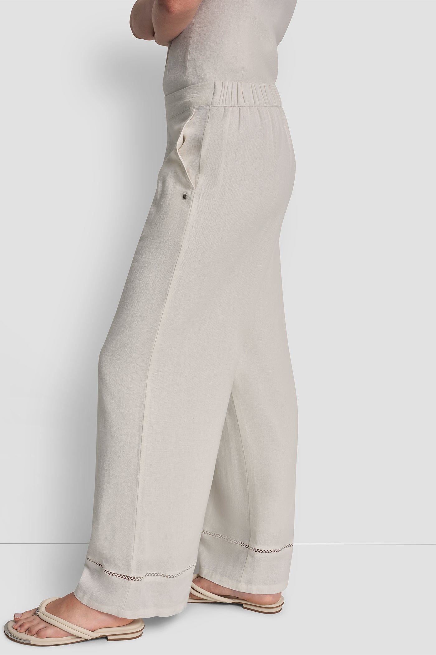 LINEN-BLEND PANT - Ivory - 4