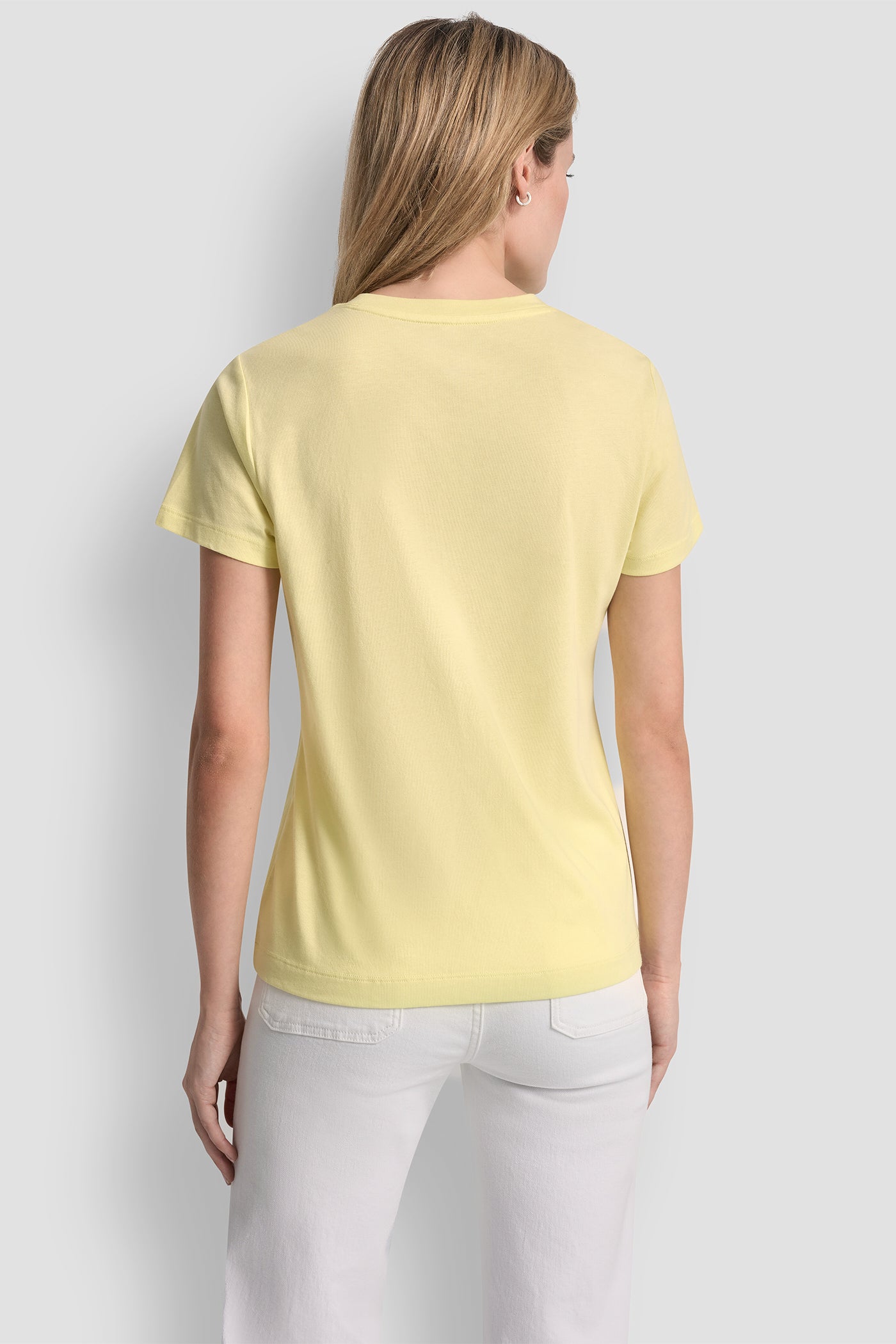 DKNY JEANS STACK LOGO RHINESTONE TEE - Lemon Light/Silver - 3