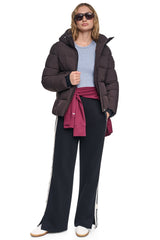STRETCH HOODED PUFFER JACKET - Bitter - 1