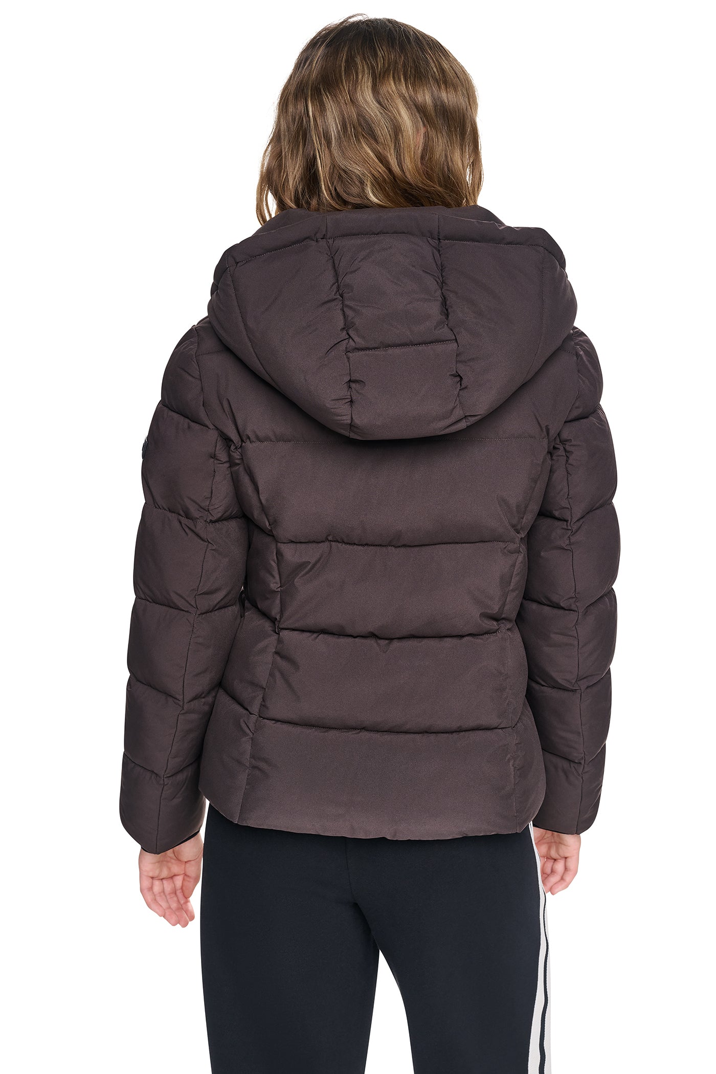 STRETCH HOODED PUFFER JACKET - Bitter - 4