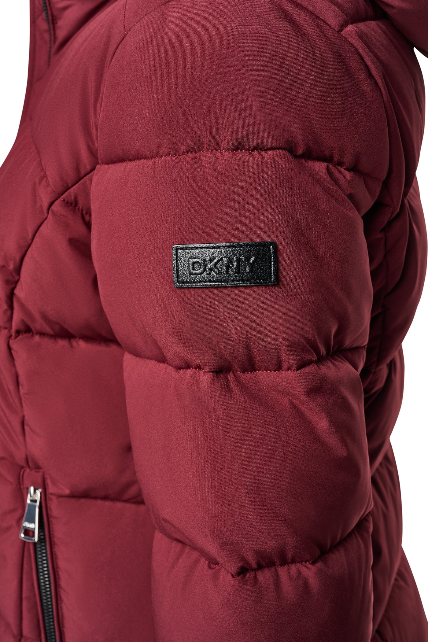 STRETCH HOODED PUFFER JACKET - Bordeaux - 8