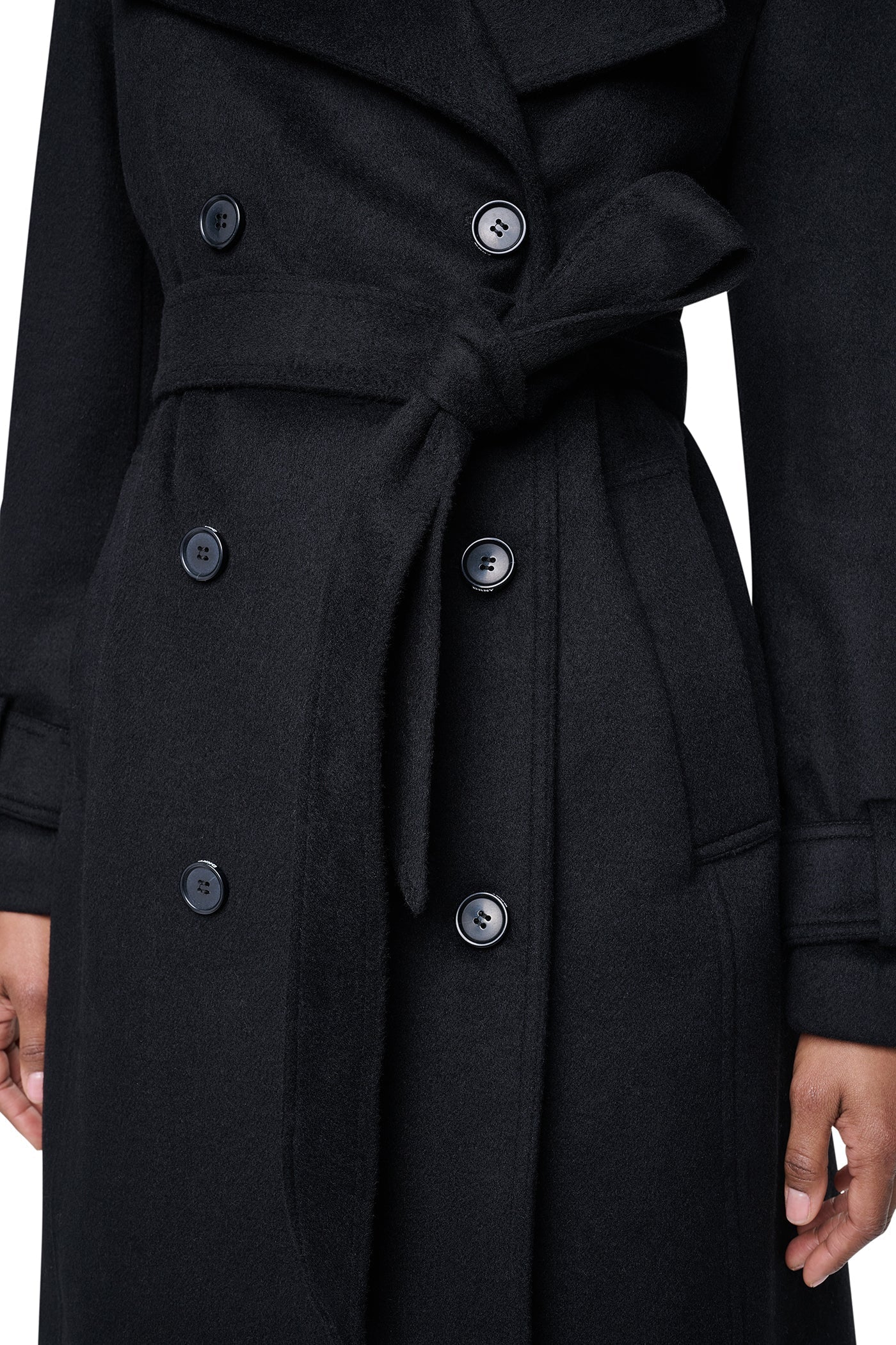 DOUBLE BREASTED WOOL-BLEND COAT - Black - 6