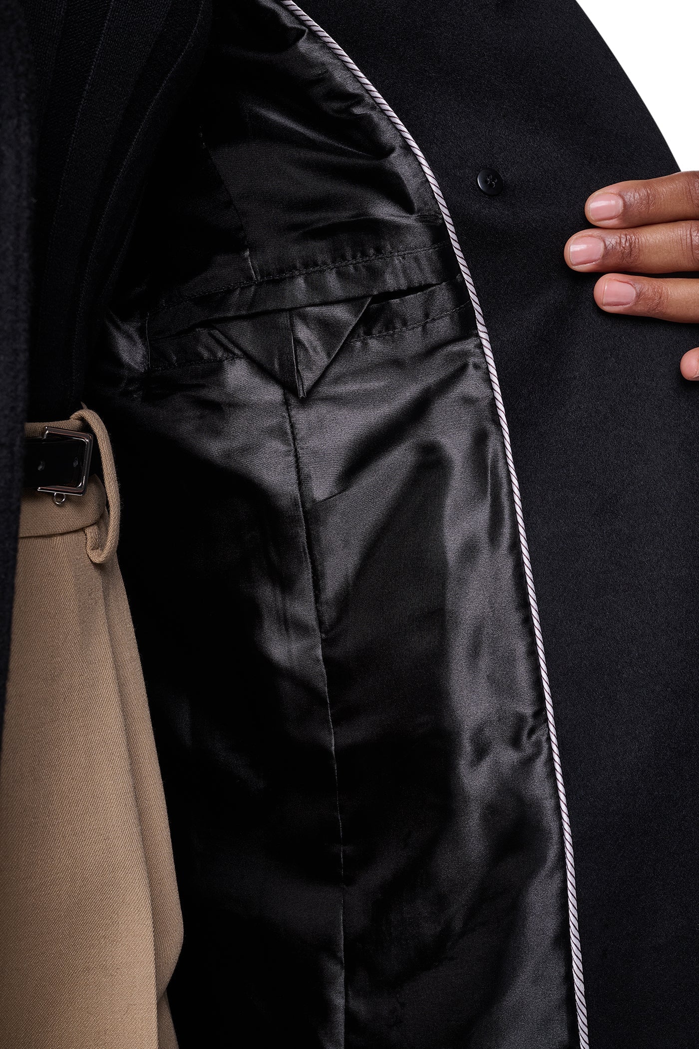 DOUBLE BREASTED WOOL-BLEND COAT - Black - 7