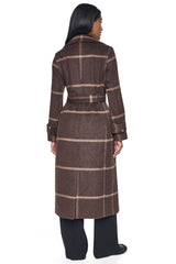 DOUBLE BREASTED WOOL-BLEND COAT - Bitter Windowpane - 3