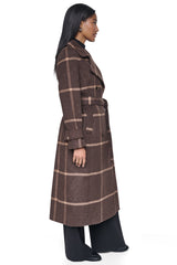 DOUBLE BREASTED WOOL-BLEND COAT - Bitter Windowpane - 4