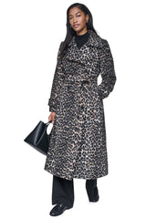 DOUBLE BREASTED WOOL-BLEND COAT - Leopard - 1