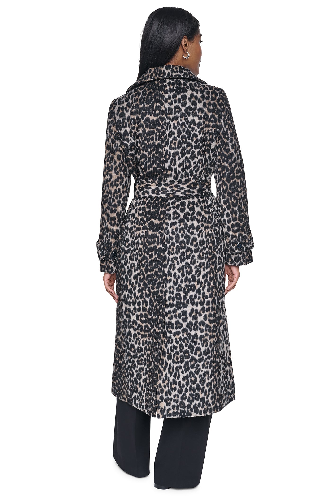 DOUBLE BREASTED WOOL-BLEND COAT - Leopard - 3