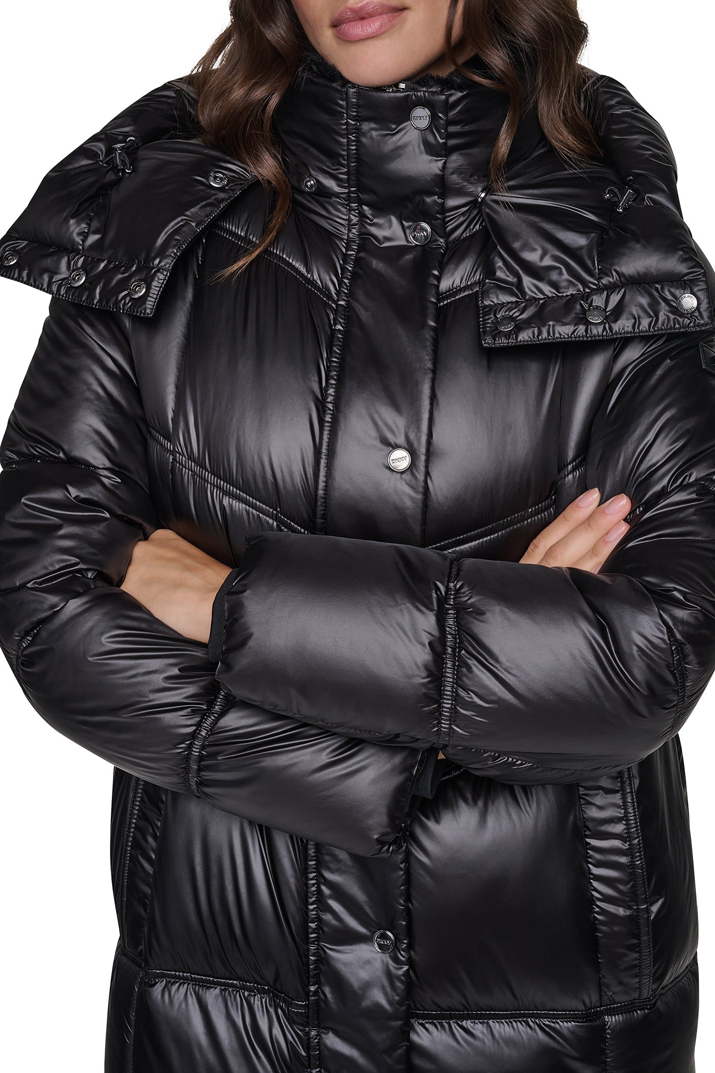 PEARALIZED MAXI PUFFER JACKET - Black - 5