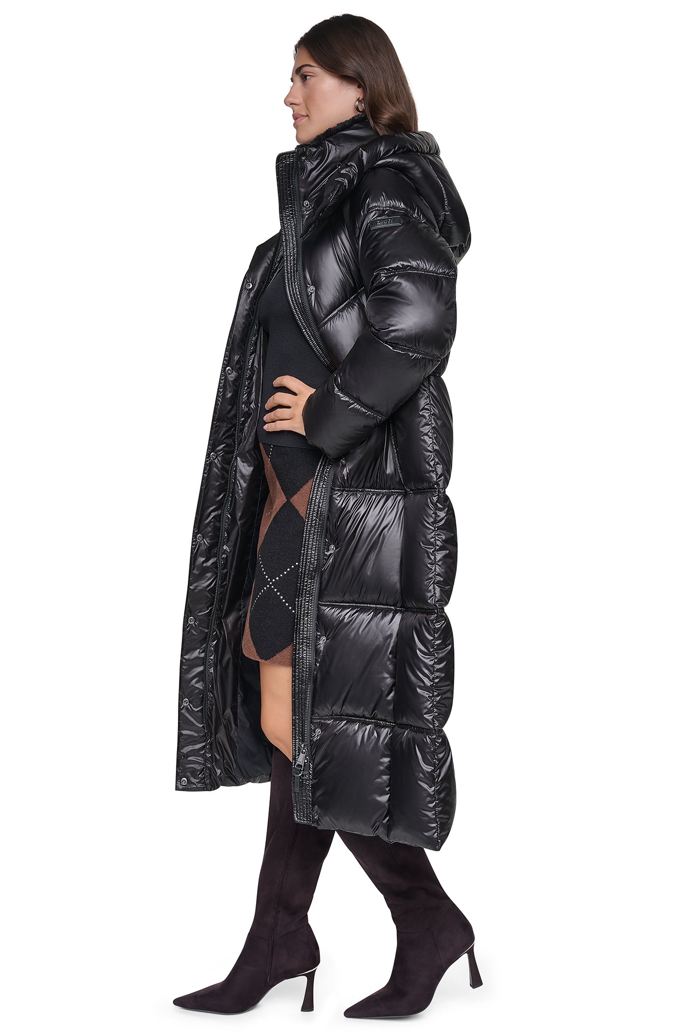PEARALIZED MAXI PUFFER JACKET - Black - 4