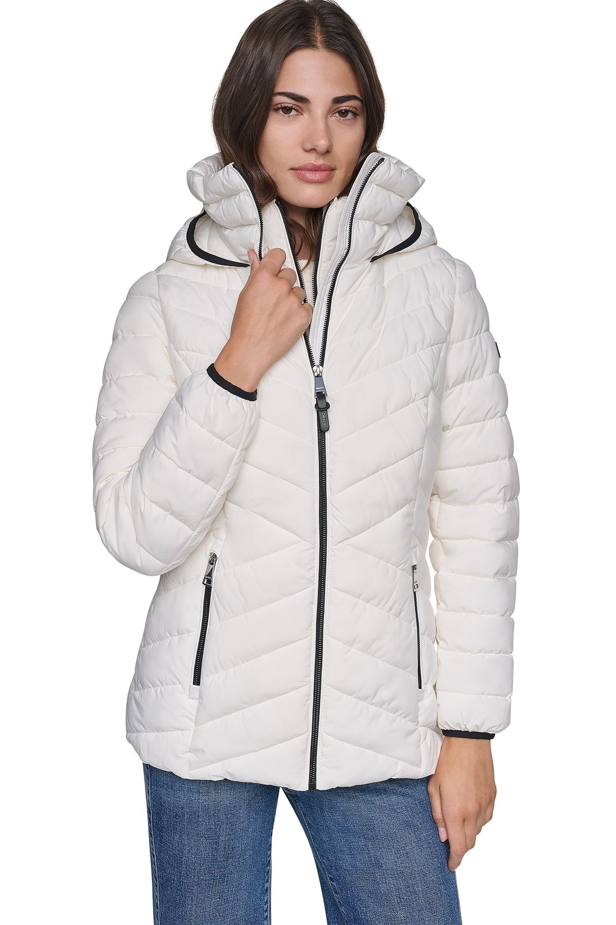 LIGHT WEIGHT PUFFER WITH BIB - Pearl - 1