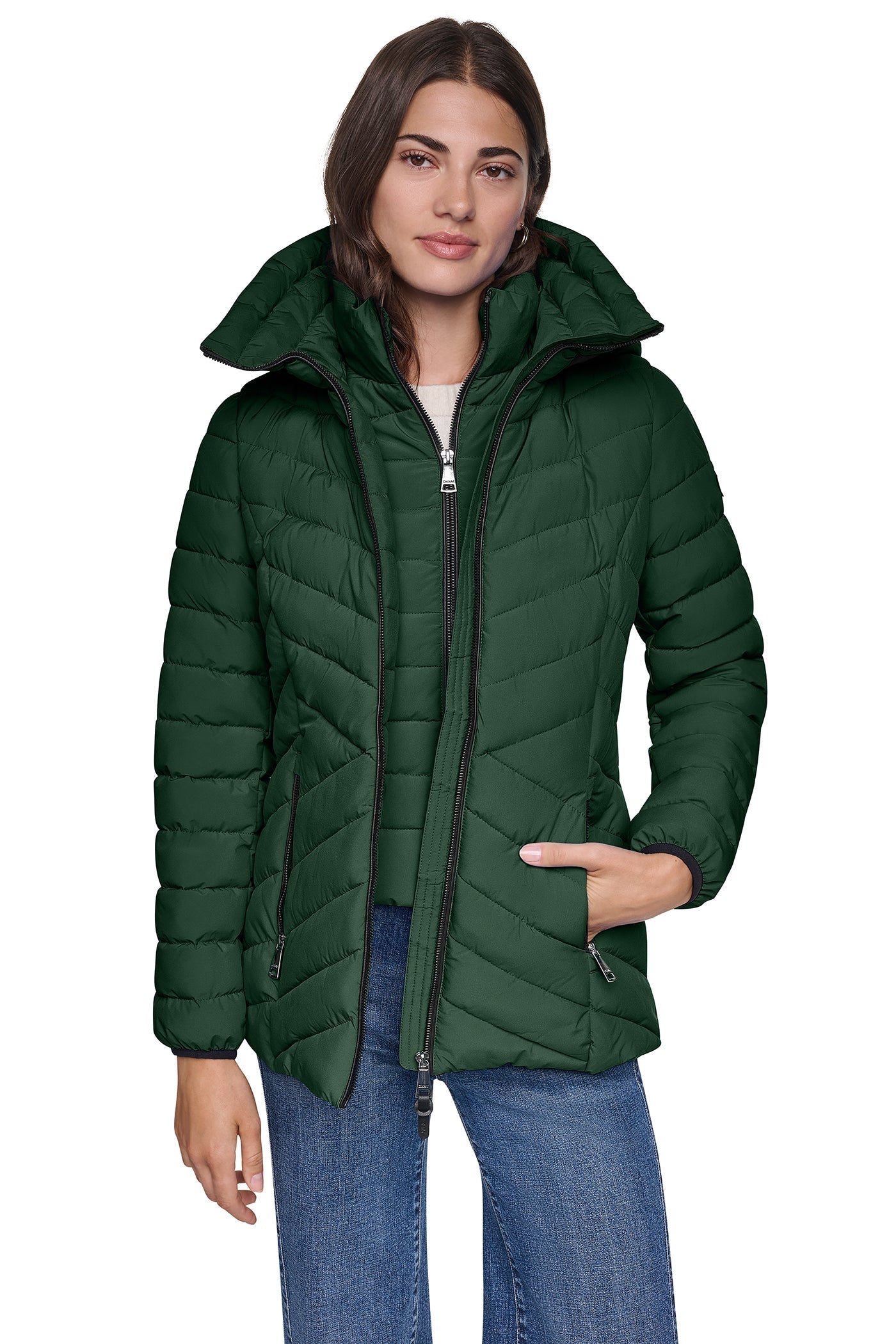 LIGHT WEIGHT PUFFER WITH BIB - Hunter - 1