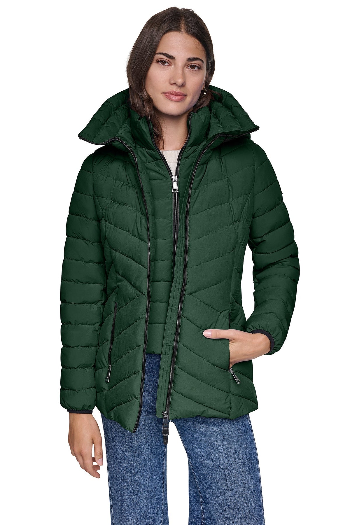 LIGHT WEIGHT PUFFER WITH BIB - Hunter - 1