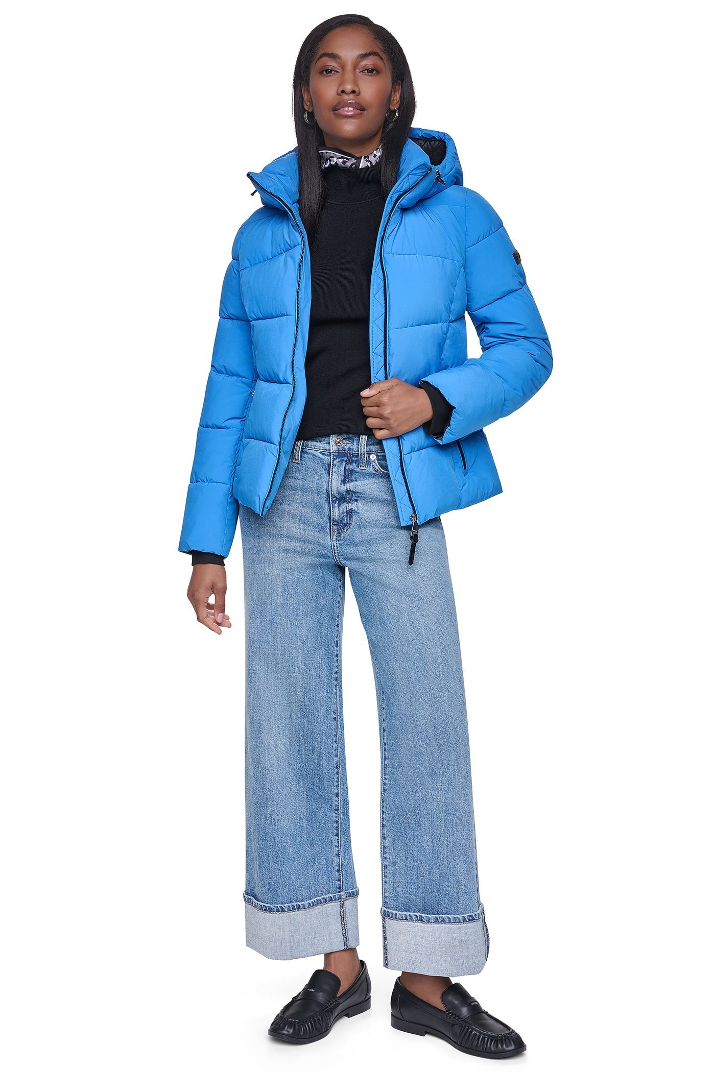 STRETCH HOODED PUFFER JACKET - Vermeer - 10