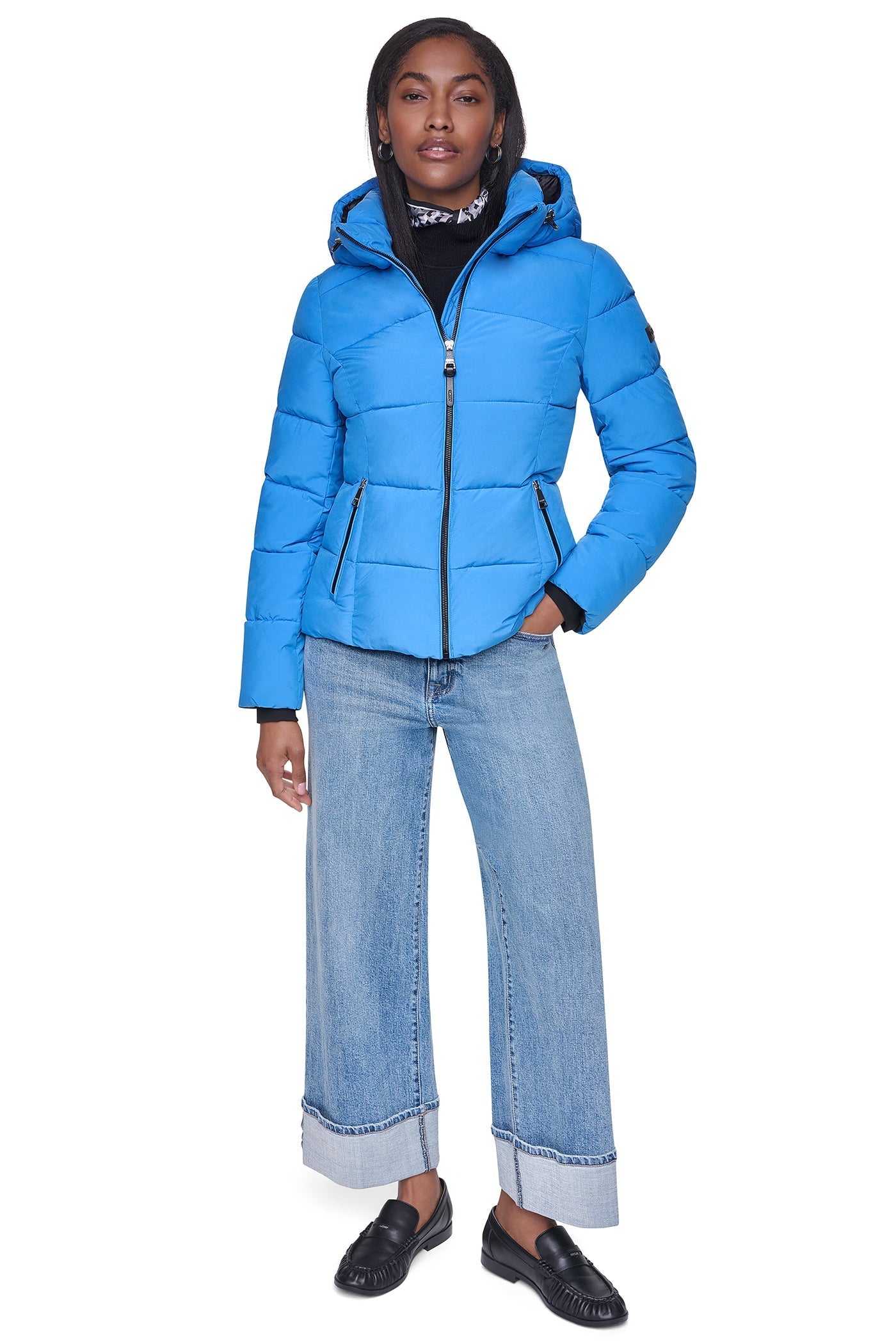 STRETCH HOODED PUFFER JACKET - Vermeer - 5