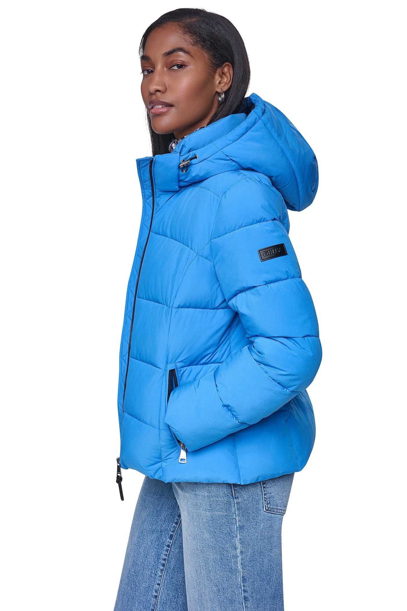 STRETCH HOODED PUFFER JACKET - Vermeer - 4