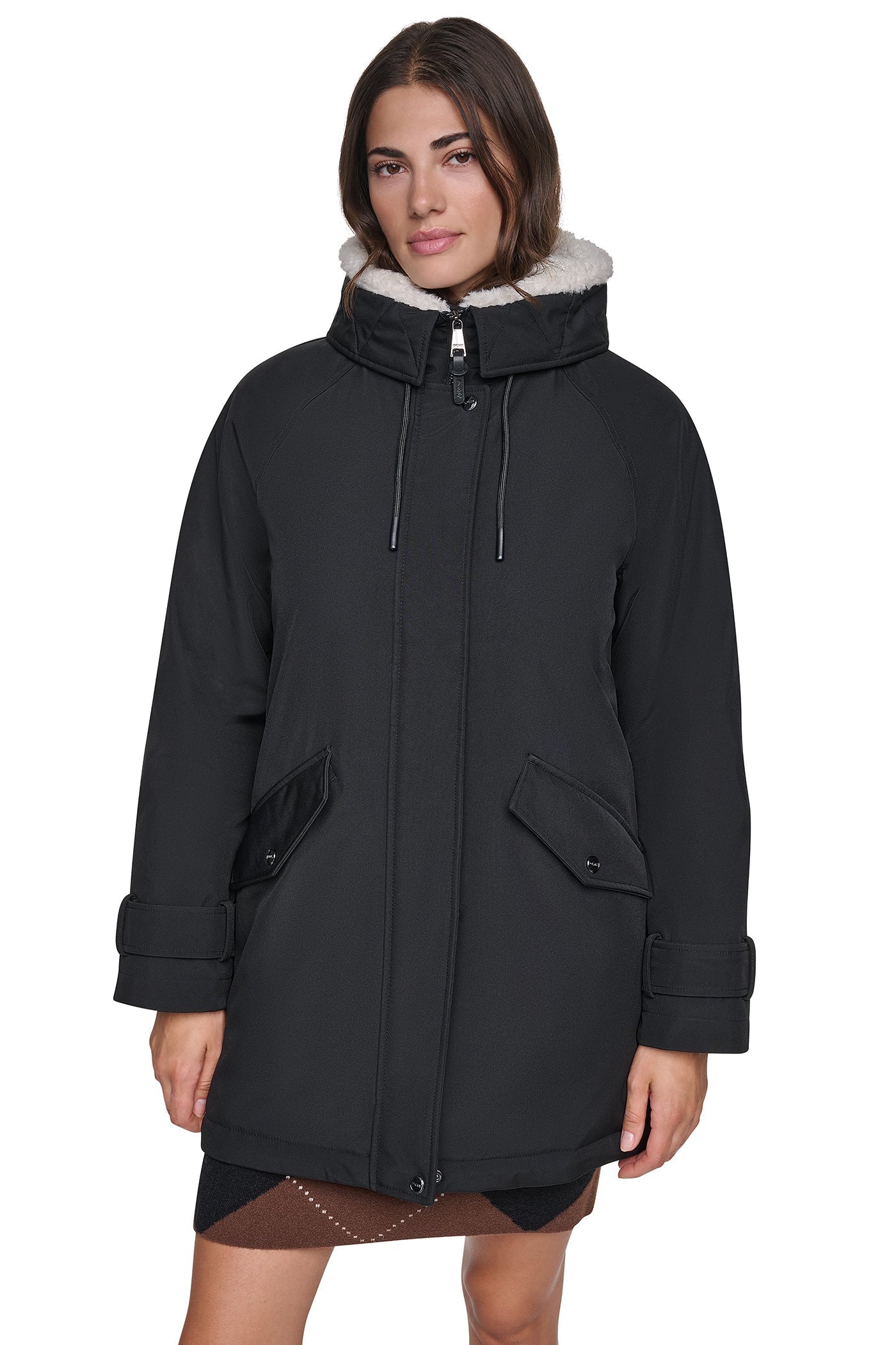 FLEXTECH SOFTSHELL JACKET WITH SHERPA HOOD - Black - 4