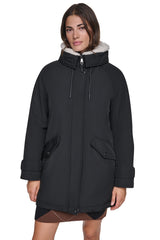 FLEXTECH SOFTSHELL JACKET WITH SHERPA HOOD - Black - 4