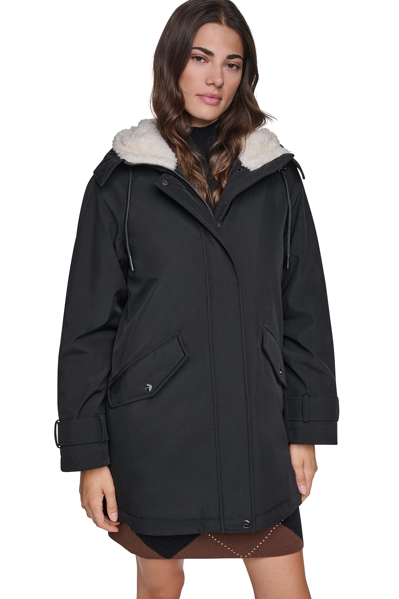FLEXTECH SOFTSHELL JACKET WITH SHERPA HOOD - Black - 5