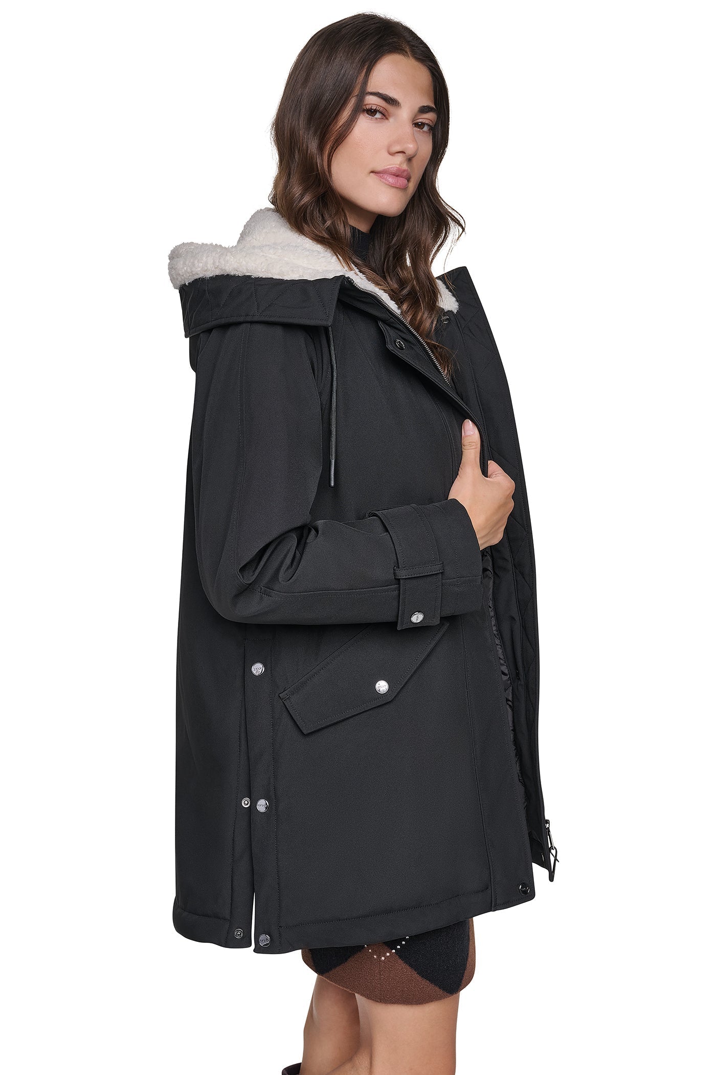 FLEXTECH SOFTSHELL JACKET WITH SHERPA HOOD - Black - 2