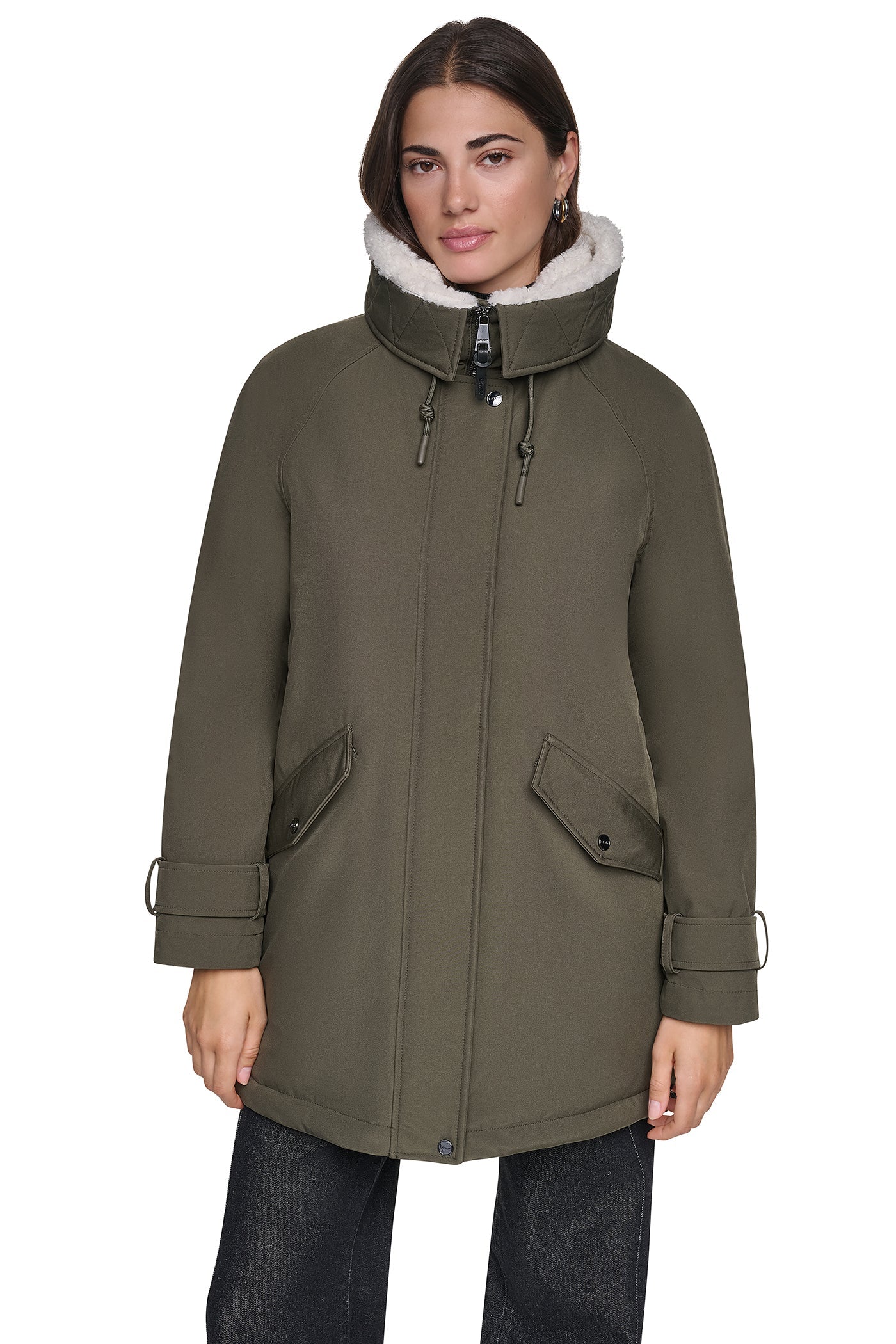 FLEXTECH SOFTSHELL JACKET WITH SHERPA HOOD - LODEN - 5